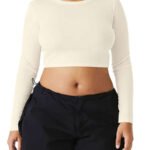 Bella + Canvas Women's Micro Rib Long Sleeve Crop T-shirt