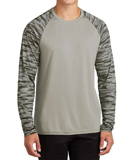 Sport-Tek Drift Camo Colorblock Long Sleeve Performance Shirt