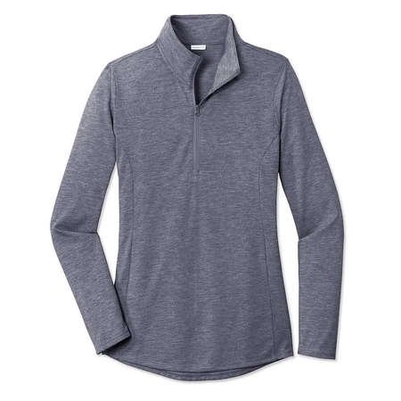 Sport-Tek Women's Tri-Blend Quarter Zip Performance Shirt