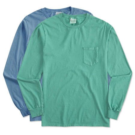 Port & Company Pigment Dyed Long Sleeve Pocket T-shirt