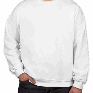 Custom Gildan Midweight 50/50 Crewneck Sweatshirt in White — undecorated garment