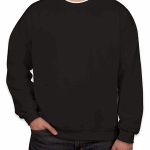 Custom Gildan Midweight 50/50 Crewneck Sweatshirt in Black — undecorated garment