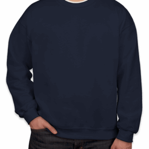 Custom Gildan Midweight 50/50 Crewneck Sweatshirt in Navy — undecorated garment