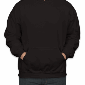 Custom Gildan Midweight 50/50 Pullover Hoodie in Black — undecorated garment