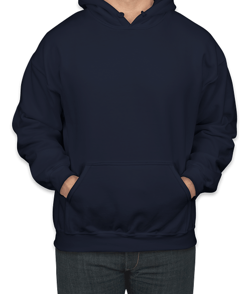 Custom Gildan Midweight 50/50 Pullover Hoodie in Navy — undecorated garment