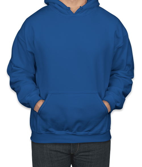 Custom Gildan Midweight 50/50 Pullover Hoodie in Royal — undecorated garment