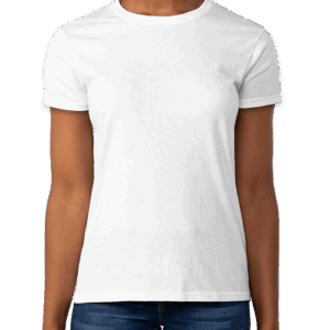Custom Gildan Ultra Cotton Women’s T-shirt in White — undecorated garment