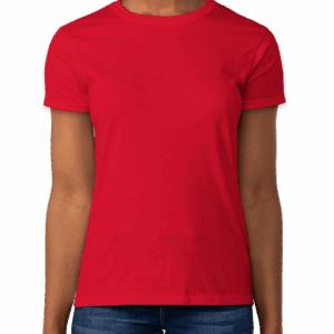 Custom Gildan Ultra Cotton Women’s T-shirt in Red — undecorated garment