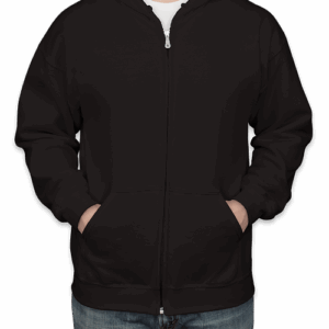 Custom Gildan Midweight 50/50 Zip Hoodie in Black — undecorated garment
