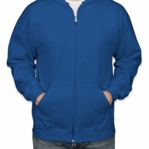 Custom Gildan Midweight 50/50 Zip Hoodie in Royal — undecorated garment
