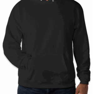 Custom Hanes EcoSmart 50/50 Pullover Hoodie in Black — undecorated garment