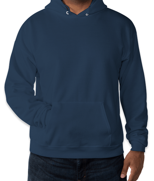 Custom Hanes EcoSmart 50/50 Pullover Hoodie in Navy — undecorated garment