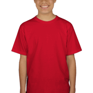 Custom Gildan Youth Ultra Cotton T-shirt in Red — undecorated garment