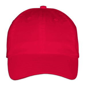 Custom Valucap Bio-Washed Hat – Embroidered in Red — undecorated garment