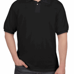 Custom Hanes EcoSmart 50/50 Jersey Polo – Printed in Black — undecorated garment