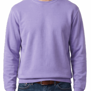 Custom Comfort Colors Crewneck Sweatshirt in Violet — undecorated garment