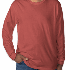 Comfort Colors 100% Cotton Long Sleeve Shirt in Crimson - undecorated garment