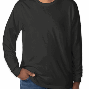 Custom Comfort Colors 100% Cotton Long Sleeve Shirt in Black — undecorated garment
