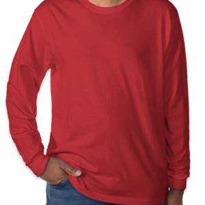 Custom Comfort Colors 100% Cotton Long Sleeve Shirt in Red — undecorated garment