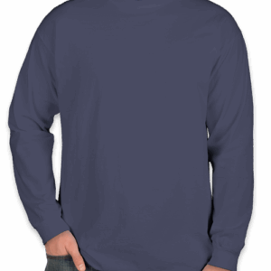 Custom Comfort Colors 100% Cotton Long Sleeve Shirt in Navy — undecorated garment