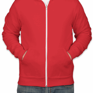 Custom Bella + Canvas Ultra Soft Zip Hoodie in Red — undecorated garment