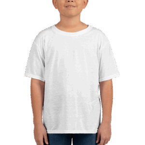 Custom Gildan Youth Softstyle Jersey T-shirt in White — undecorated garment