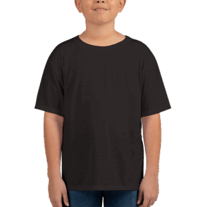 Custom Gildan Youth Softstyle Jersey T-shirt in Black — undecorated garment