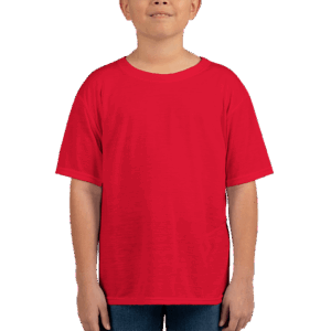 Custom Gildan Youth Softstyle Jersey T-shirt in Red — undecorated garment