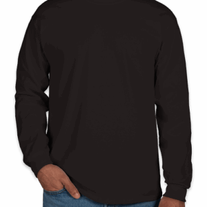 Custom Gildan Ultra Cotton Long Sleeve T-shirt in Black — undecorated garment