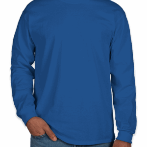 Custom Gildan Ultra Cotton Long Sleeve T-shirt in Royal — undecorated garment