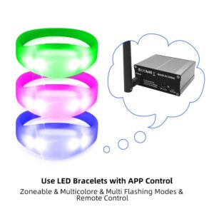 App LED Wristband Kits — 50 / 100 / 550 Wristbands + Transmitter