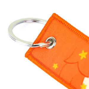 Custom Embroidered Fabric Keychains product and material example