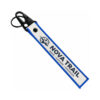 Custom Woven Fabric Keychains with Hook product and material example