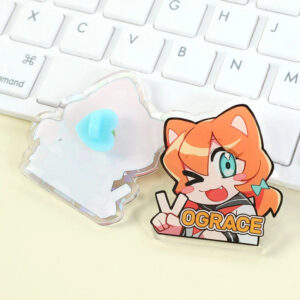 Custom Clear Acrylic Pins actual product photo