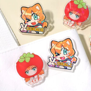 Custom Clear Acrylic Pins actual product photo