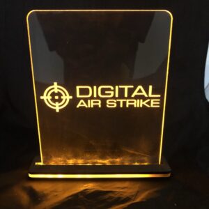 Custom Battery-Powered Edge-Lit Acrylic Name & Fan Sign - Product view 1