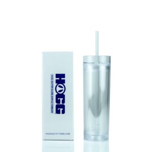 Custom Clear Fan Photo-Wrap Skinny Tumbler - 16 oz