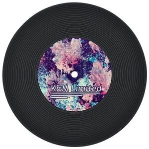 Custom Vinyl Record Fan Coaster - 4 inch - sample printed design