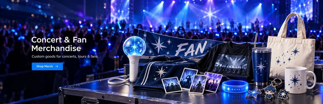 Concert & Fan Merchandise — Custom goods for concerts, tours and fans