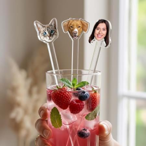 Custom printed acrylic drink stirrers - illustrative design reference