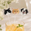Custom printed acrylic drink stirrers - illustrative design reference
