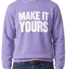 Custom Comfort Colors Crewneck Sweatshirt - Violet custom print example; your uploaded design replaces the example artwork