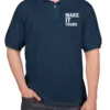 Custom Hanes EcoSmart 50/50 Jersey Polo - Printed - Navy custom print example; your uploaded design replaces the example artwork