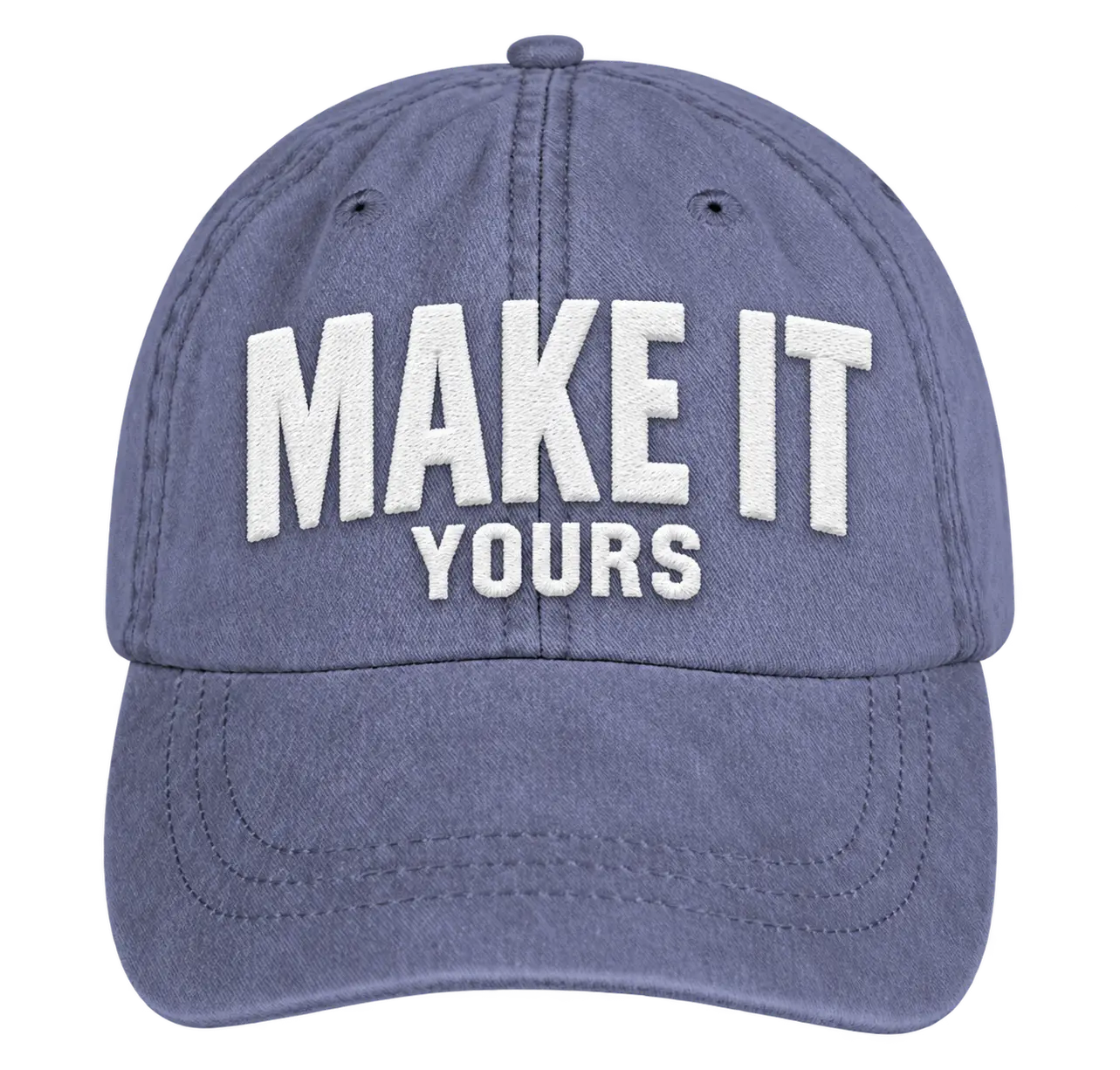 Custom Adams Pigment Dyed Hat - Embroidered - Royal custom print example; your uploaded design replaces the example artwork