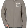 Custom Team 365 Soft Shell Jacket - Embroidered - Sport Graphite custom print example; your uploaded design replaces the example artwork