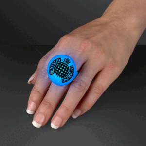 Custom Blue LED Flashing Rings - product example