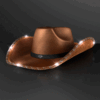 Custom Brown Shimmer LED Cowboy Hats - product example