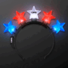 Custom Red White Blue LED Star Headbands - product example