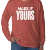 Custom Comfort Colors 100% Cotton Long Sleeve Shirt - Crimson custom print example; your uploaded design replaces the example artwork