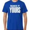 Custom AllPro Interlock UPF 50 Performance Shirt - Royal custom print example; your uploaded design replaces the example artwork